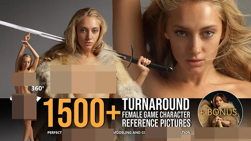 1500张女性游戏角色姿势造型艺术高清参考图合集