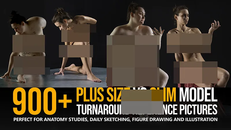 900张肥胖与苗条女性对比姿势造型高清参考图合集