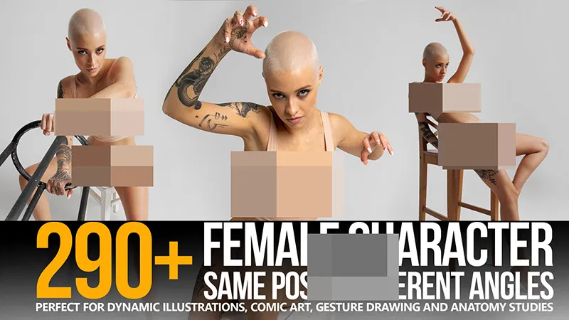 290张相同姿势不同角度女性姿势造型高清参考图合集