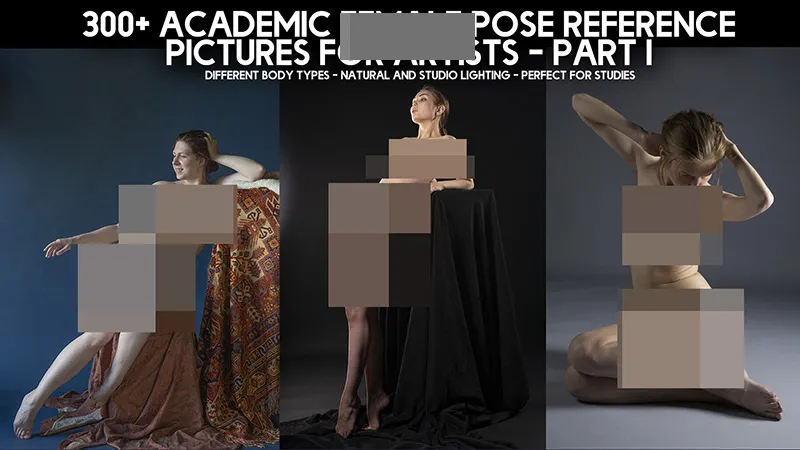 300张女性模特人体姿势造型艺术参考高清照片合集