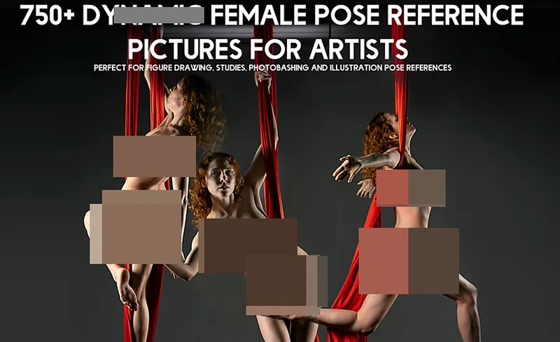 750组女性姿势造型绘画艺术高清参考图片合集