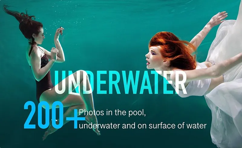 200张女性水下艺术动作姿势造型肖像高清参考图合集