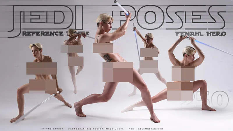 350张女性剑客绝地武士姿势造型高清参考图合集