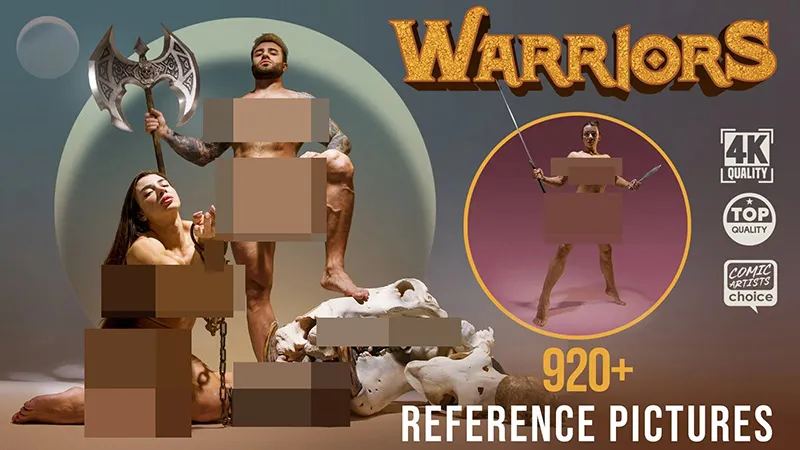 920张男性女性勇士战斗艺术姿势造型高清参考图合集