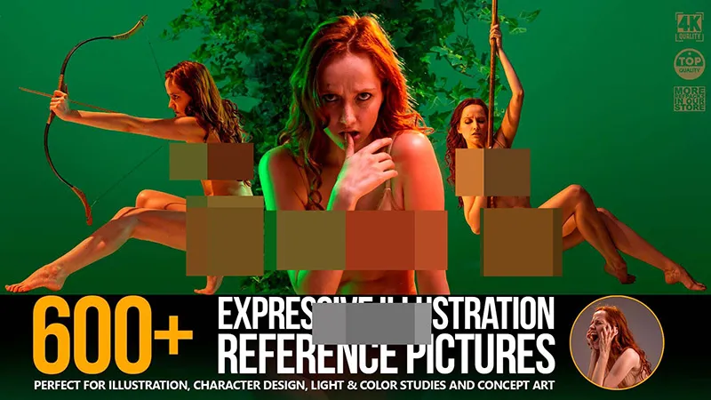 600张女性表现力艺术姿势造型高清参考图合集