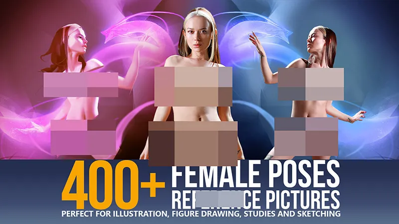 400张苗条女性艺术姿势造型高清参考图合集