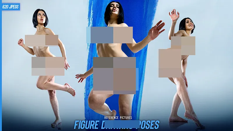 620张女性日常素描艺术姿势造型高清参考图合集