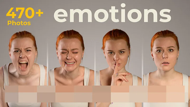 473张女性肖像情感情绪表情动作高清参考图合集