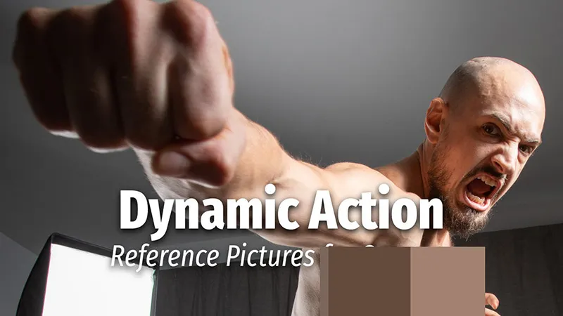 240张动态透视男性姿势造型艺术高清参考图合集