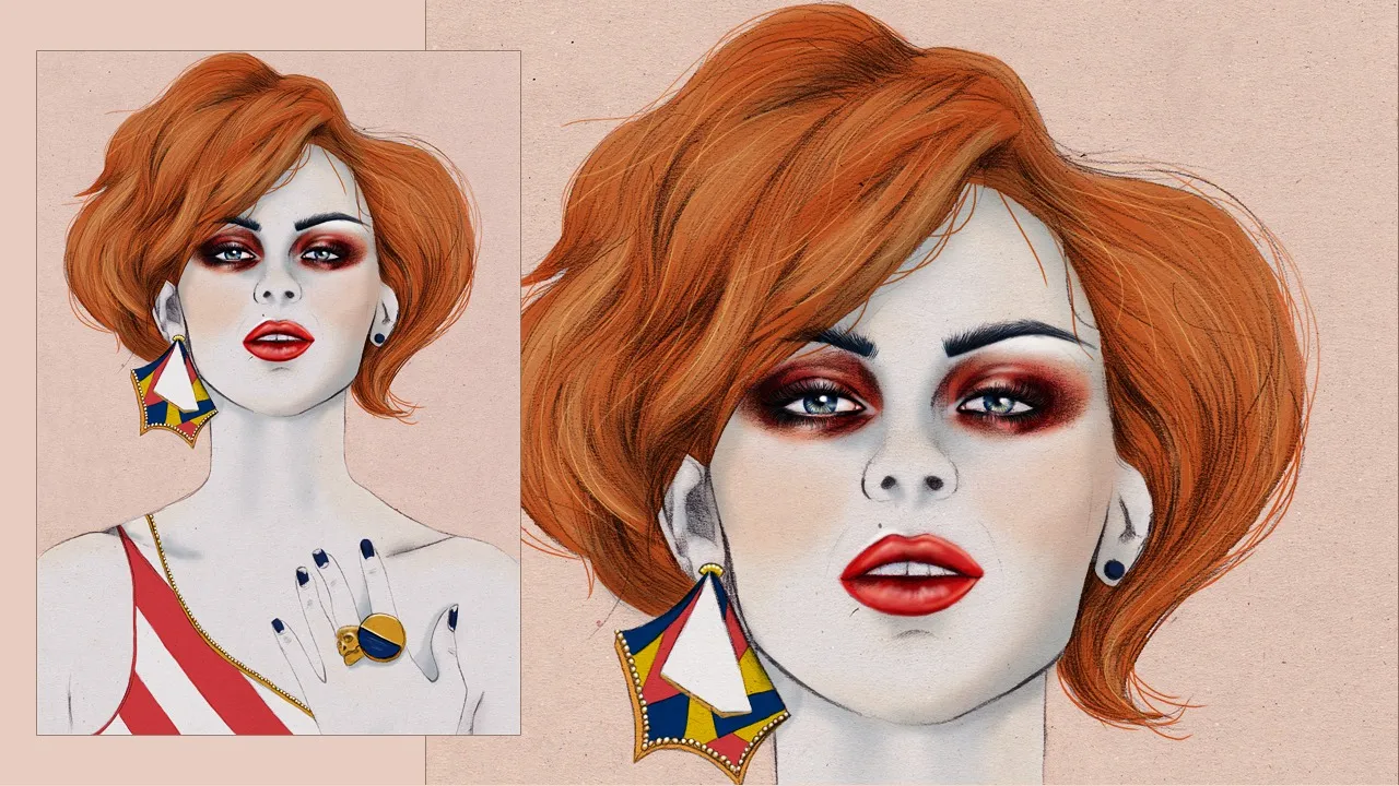 PS美女彩色素描视频教程 Coloring a Beauty Sketch in Photoshop