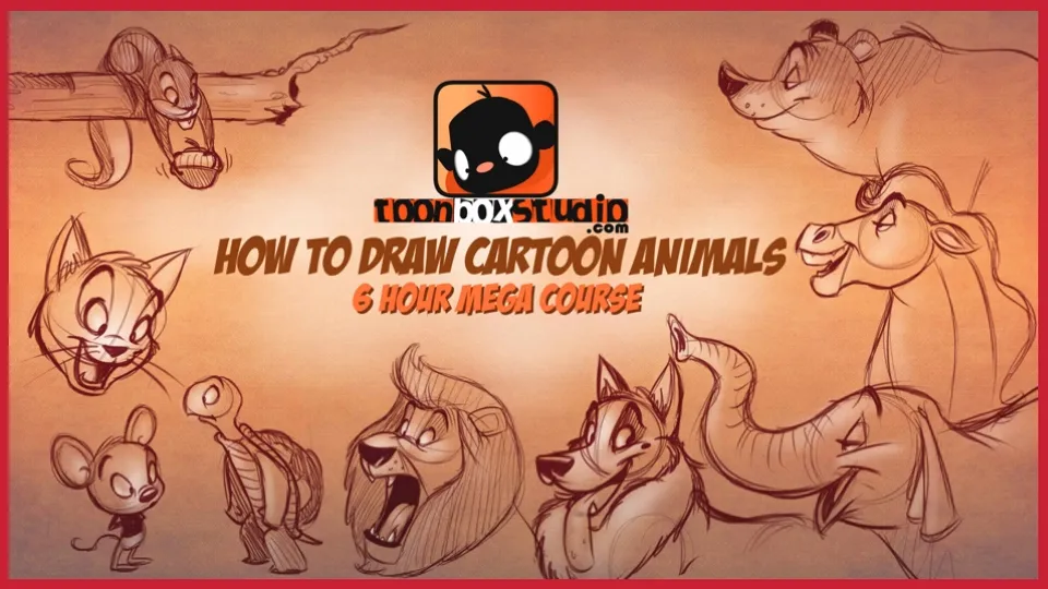 如何绘制卡通动物角色视频教程 How to Draw Cartoon Animal Characters