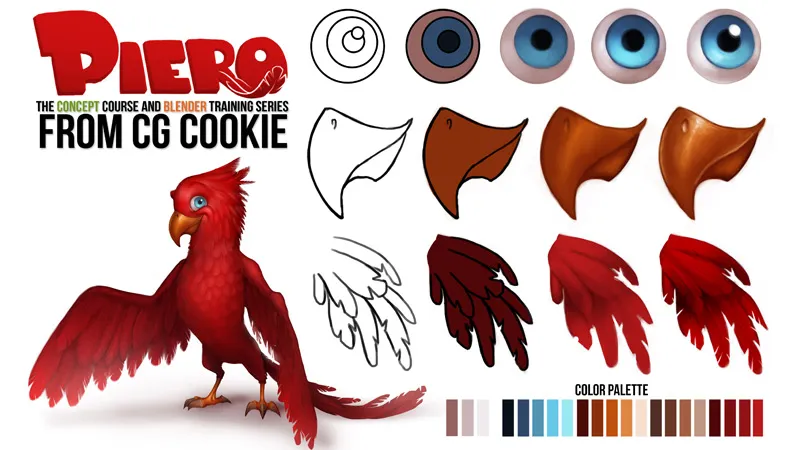 PS鹦鹉数字艺术绘画视频教程 CG Cookie Piero Concept Art Course
