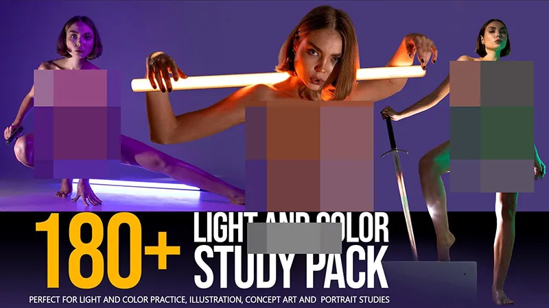 180张女性光线和色彩姿势高清参考图合集