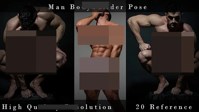 20张男性健美姿势造型高清参考图合集