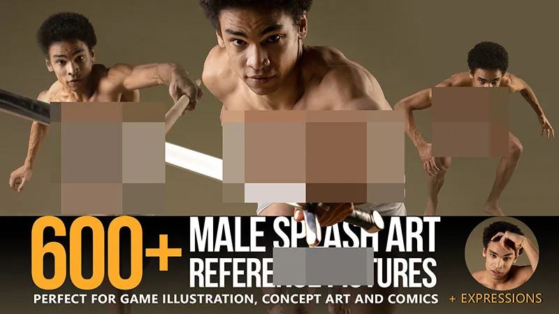 600组男性游戏角色概念设计表情动作高清参考图片合集