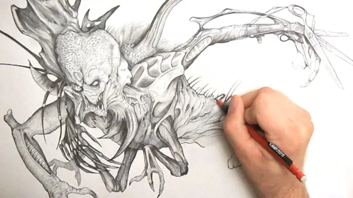 怪兽素描绘画技法视频教程 Stan Winston School How To Draw Monsters Drawing Stan Winston Creatures
