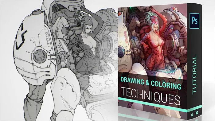 PS机甲战士绘画着色技巧视频教程 Cubebrush Drawing and Coloring Techniques