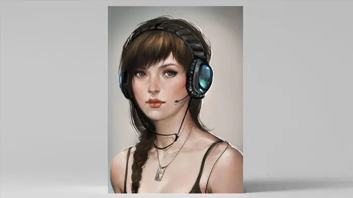 PS游戏女孩数字绘画训练视频教程 Gumroad Gamer girl Digital Painting