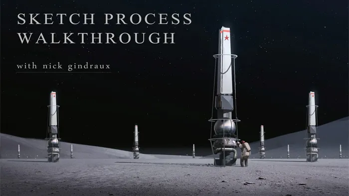 PS与Modo拟真太空漫步绘制训练视频教程 Sketch process walkthrough Part 1 and Part 2 by Nick Gindraux