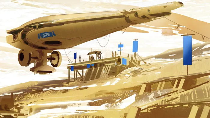 沙漠科幻环境艺术绘画视频教程 30 minute painting Desert runner SPARTH