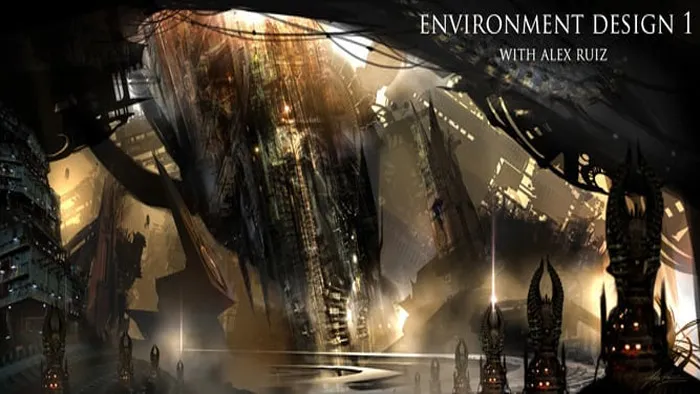 震撼概念科幻艺术环境插画绘制视频教程第一季 Gumroad Environment Design 1 by Alex Ruiz