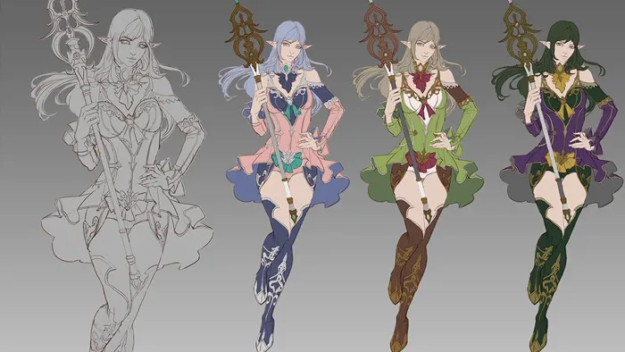 概念角色绘画色彩比例搭配训练视频教程