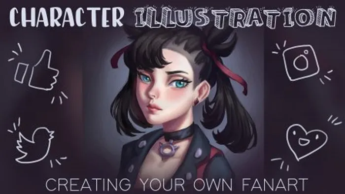 可爱双辫少女卡通角色数字绘画视频教程