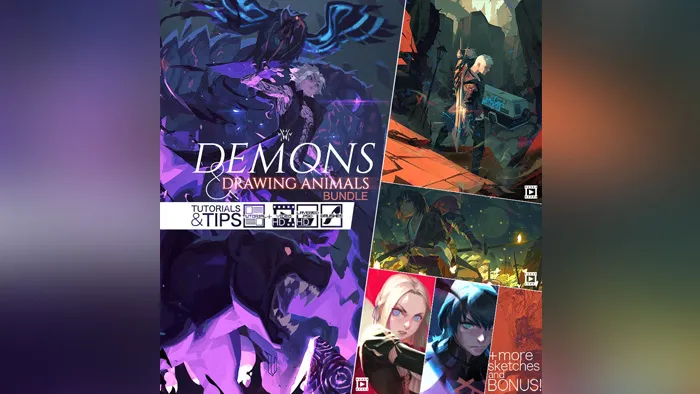 西班牙大神Toni Infante数字绘画视频教程合集第一季 Demons & Drawing Animals BUNDLE by Toni Infante