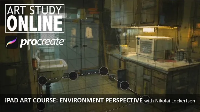 Nikolai影视游戏厨房场景概念艺术设计绘画视频教程 iPad Art Course: Environment Perspective with Nikolai Lockertsen