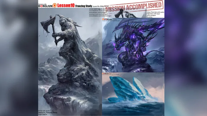 科幻动画逼真魔法角色场景数字绘画视频教程 Lesson10_Freezing Study