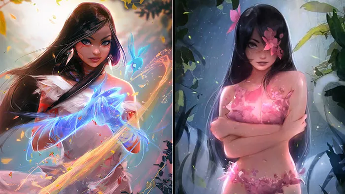 风中奇缘和丛林少女角色手绘实例视频教程