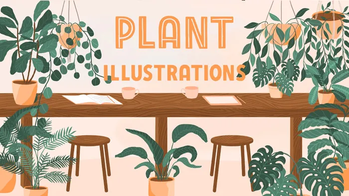 Procreate在iPad中创建平面自然植物插图视频教程 Plant Illustrations in Procreate