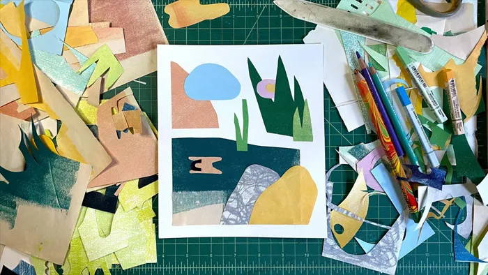 手工拼贴制作插图技术教程 Encore en vivo: creatividad divertida con collages de papel