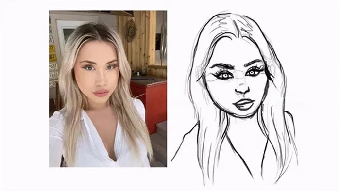 PS中绘制人像面孔线稿结构插入教程