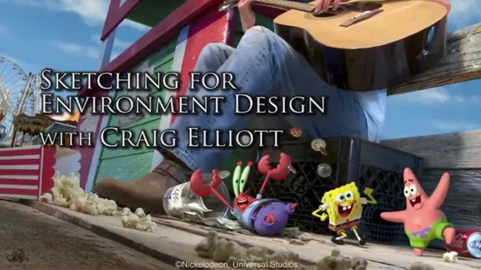 Craig Elliott场景概念艺术绘画训练视频教程 Sketching for Environment Design Promo With Craig Elliott