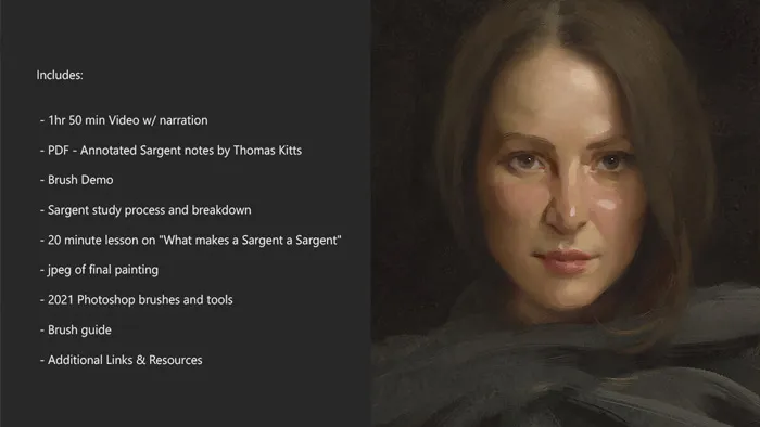 Jarod Erwin数字人像绘画技术实例训练视频教程第一季 Sargent Portrait techniques in Digital by Jarod Erwin