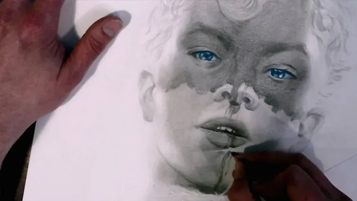 烟雾石墨风格铅笔写实肖像传统绘画工作流程视频教程 A Portrait in Pencil with Greg Ruth