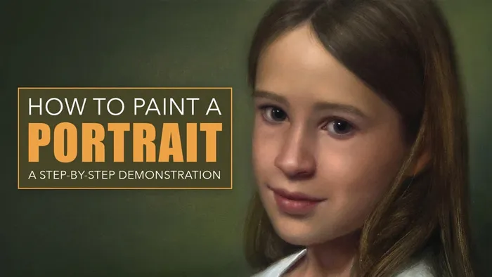 写实小女孩肖像素描油画创作过程传统绘画工作流程视频教程 How to Paint a Portrait