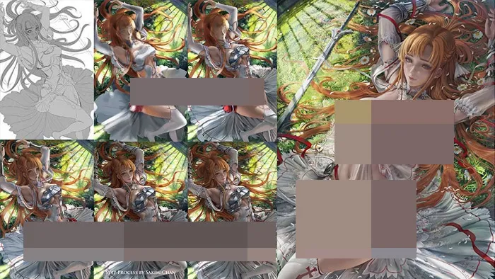 刀剑神域Alicization同人角色手绘实例视频教程