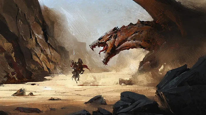 Greg Rutkowski 沙漠之龙概念场景设计数字绘画实例训练视频教程 Desert Dragon Demo by Greg Rutkowski