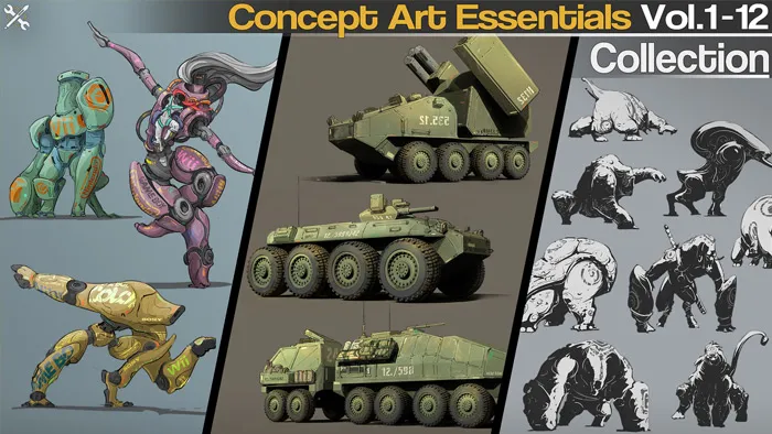 Sebastian Luca概念艺术数字绘画精华视频课程Vol.1-12合集 Concept Art Essentials Collection Vol.1-12