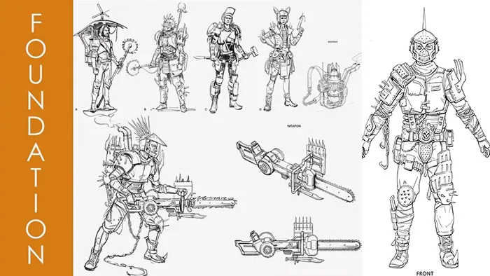 废土赛博朋克风格游戏角色绘画设计视频教程合集 Character Design for Video Games: Part 1+Part 2