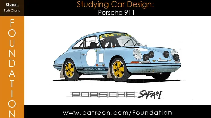 Pally Zhang画师保时捷911汽车线稿数字绘画视频教程 Foundation Patreon – Studying Car Design