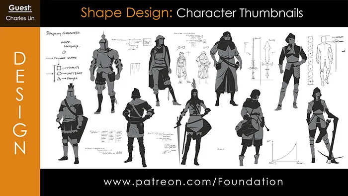 Charles Lin画师概念艺术角色图形设计视频教程 Foundation Art Group: Shape Design - Character Thumbnail with Charles Lin