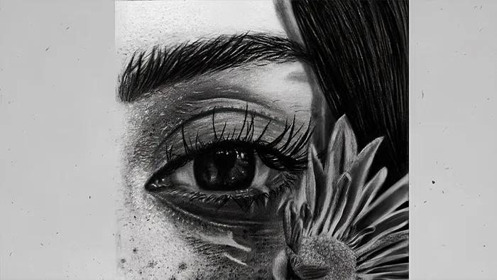 逼真人物面部与花朵素描绘画实例训练视频教程 Realistic Facial and Flower using Pencil and Charcoal