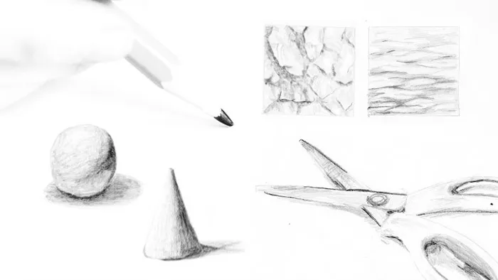 铅笔素描绘画基础技能实例训练视频教程 Learn Beginner's Drawing Skills