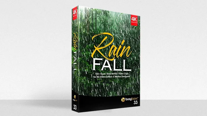 133个微风细雨狂风暴雨下雨雨水雨滴雨珠动画4K视频素材 BBV33 – Rain Fall