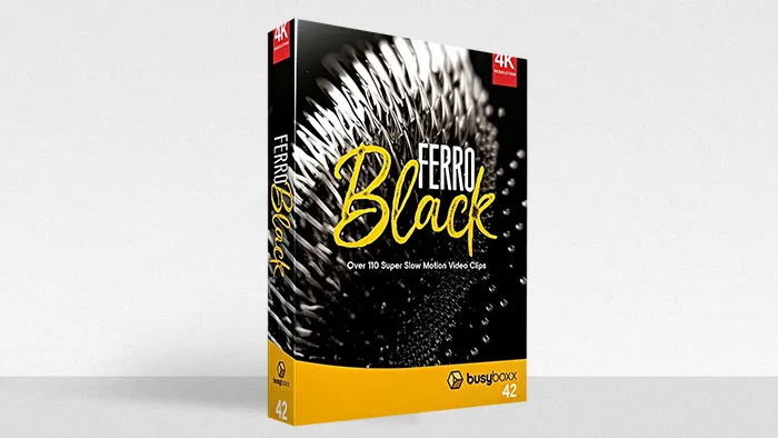 113个黑白素雅磁吸流体微观特写动画4K视频素材 BBV42 – Ferro Black