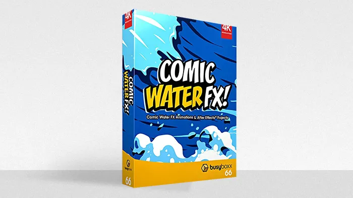 109个二维卡通液体水流波浪翻腾MG特效动画4K视频素材 +AE模板 BBV66 – Comic Water FX