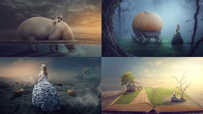 52套国外高端创意幻想人像唯美合成Rafya系列PS视频教程 附素材文件